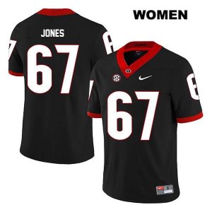 Women's Georgia Bulldogs NCAA #67 Caleb Jones Nike Stitched Black Legend Authentic College Football Jersey XRM3554NN